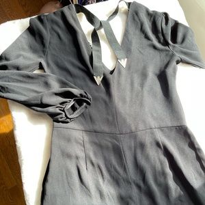 Zara Black open back jumpsuit with side zip closure (unfinished hem) size M